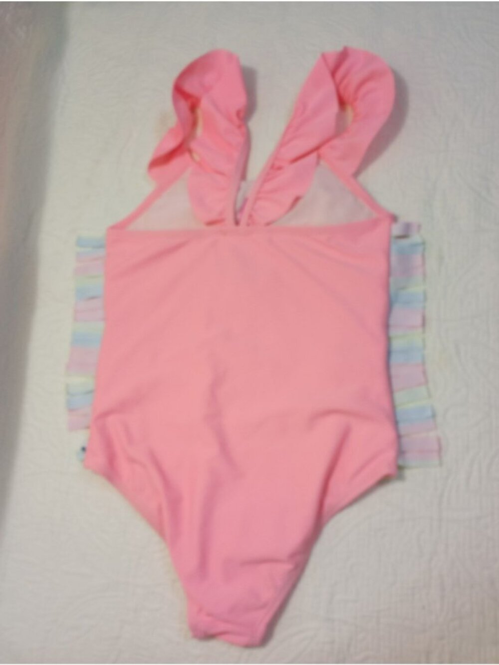 Betsey Johnson Girls Unicorn Ruffle One-Piece Swimsuit Pink Size 6X - Picture 6 of 6